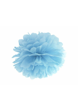 Pompon bibułowy niebieski 35cm