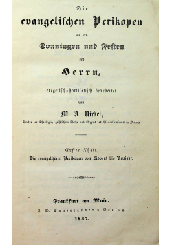 Die evangelische Perikopen Tom 1 1847 r.