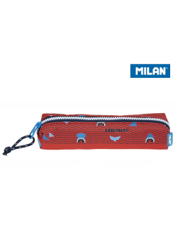 Piórnik mini kwadratowy MILAN SHARK ATTACK czerwony
