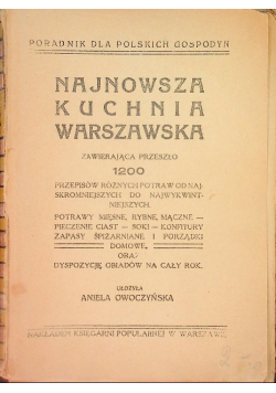 Najnowsza kuchnia warszawska 1921 r.