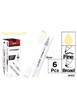 Marker Chromax z 2 końcówk. pastel green 49 (6szt)