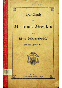 Handbuch des Bistums Breslau 1921 r