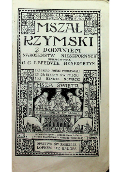 Mszał Rzymski z dodaniem Nabożeństw Nieszpornych 1931 r.