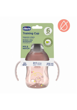 Kubek z twardym ustnikiem 200ml brzoskwiniowy 6m+