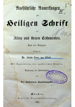 Ausfuhrliche Anmersungen zur heligen Gchrist 1855 r