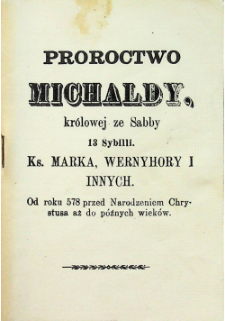 Proroctwo Michaldy królowej ze Sabby