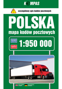 Polska Mapa kodów pocztowych 1:950 000 