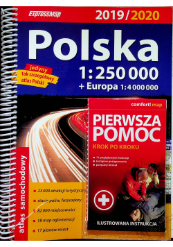 Atlas samochodowy Polska 2019 2020 plus Pierwsza pomoc
