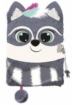 Pamiętnik A5/96K z kłódką 3D Racoon