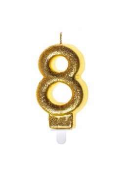 Świeczka brokatowa cyfra "8"