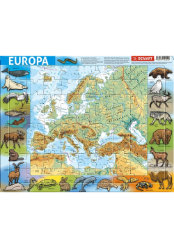 Puzzle ramkowe - Europa fizyczna