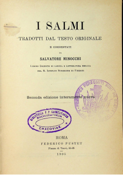 I salmi tradotti del testo orginale 1905 r