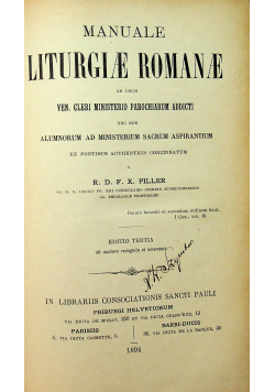 Manuale Liturgiae Romane 1894 r.