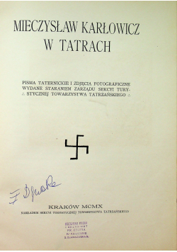 Mieczysław Karłowicz w Tatrach 1910 r