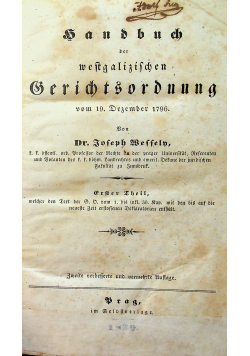 Handbuch der westgalizischen Gerichtsordnung Tom I i II ok 1840 r.