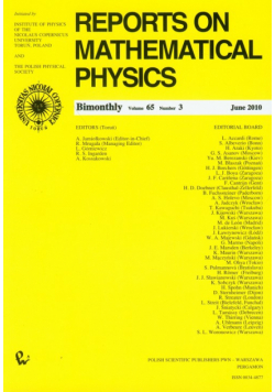 Reports on Mathematical Physics 65/3 2010