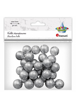 Kulki styropianowe 20mm 30szt srebrne