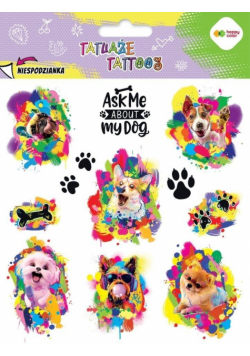 Tatuaże zmywalne Funny Dogs Happy Color