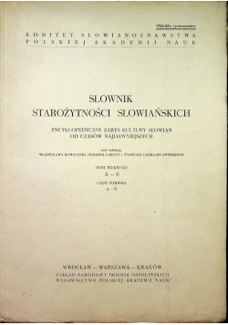 Słownik starożytności słowiańskich tom I