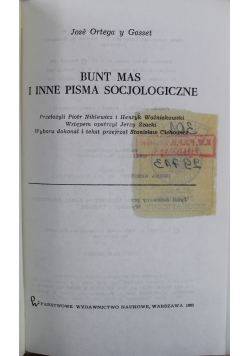Bunt mas i inne pisma socjologiczne
