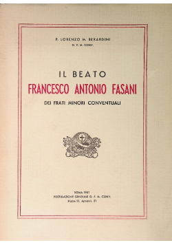 Il beato Francesco Antonio Fasani dei frati minori conventuali
