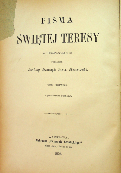 Pisma Świętej Teresy 1898 r
