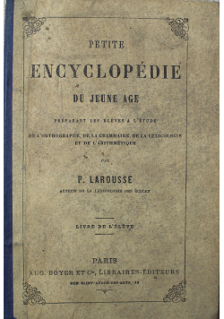 Petite Encyklopedie du Jeune age 1876 r.