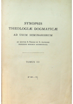 Synopsis theologiae dogmaticae 1930 r