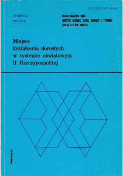 Miejsce kształcenia dorosłych w systemie oświatowym II Rzeczypospolitej