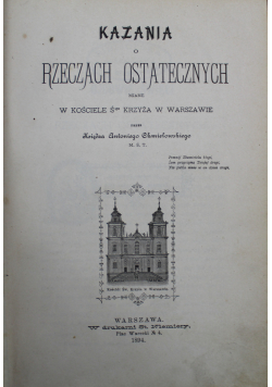 Kazania o rzeczach ostatecznych 1894 r.