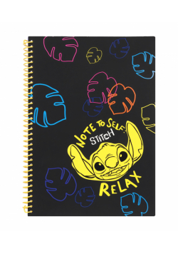 Kołobrulion A4 Disney Black Stitch plastikowa spirala 100 kartek wzór 1