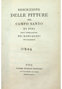 Descrizione delle pitture del Campo santo di Pisa 1816 r