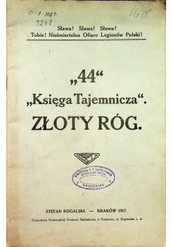 44 Księga tajemnicza złoty róg 1917 r