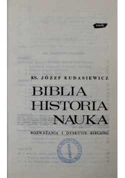 Biblia Historia Nauka