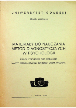 Materiały do nauczania metod diagnostycznych w psychologii