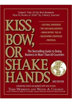 Kiss  bow or shake hands