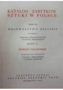 Katalog zabytków sztuki w Polsce Tom VII zeszyt 13