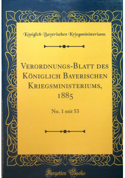 Verordnungs Blatt des koniglich bayerischen No 1 mit 53 reprint