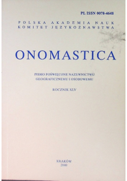 Onomastica Rocznik XLV