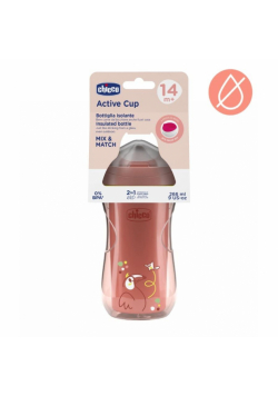 Kubek niekapek termiczny 266ml brzoskwiniowy 14m+