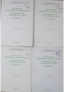Kwartalnik elektroniki i telekomunikacji Tom 52 Zeszyt o 1 do 4