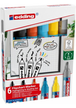 Marker do efektów na flipchartach 6 kolorów
