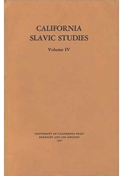 California Slavic Studies Volume IV