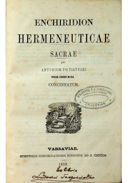 Enchiridion hermeneiticae 1859 r