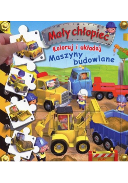 Mały chłopiec Koloruj i układaj Maszyny budowlane