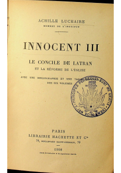 Innocent III Le concile de latran 1908 r.