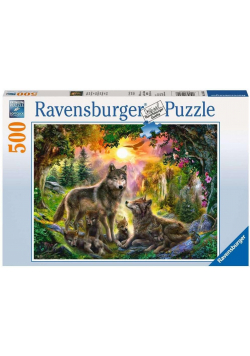 Puzzle 500 Wilki Zachód Słońca