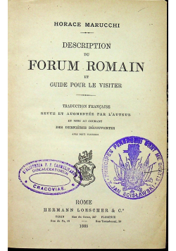 Description du Forum Romain 1885 r.