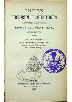 Index Librorum Prohibitorum 1899 r.