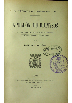 Apollon ou Dionysos 1905 r